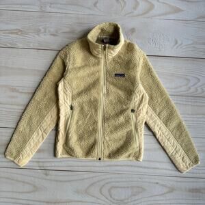 Patagonia Women's Small Synchilla Retro-X Sherpa Deep Pile Full Zip Jacket Beige